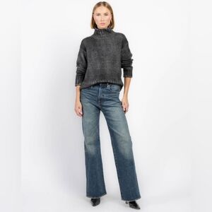 AVANT TOI Grey Ombre Chunky Knit Cashmere Mock Neck Sweater L $1395